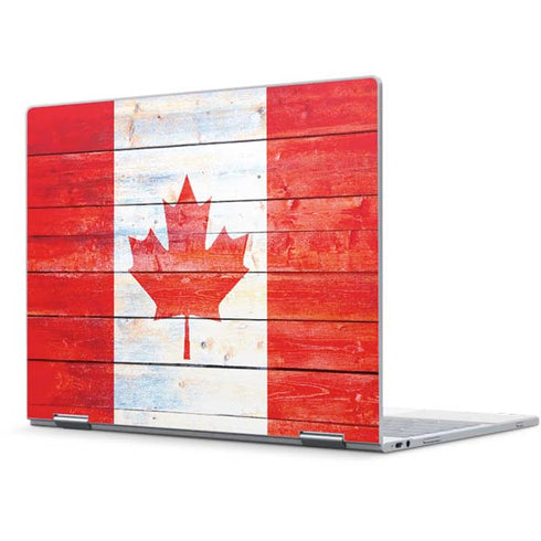 Canada Flag Light Wood Pixelbook Skin